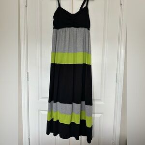 Torrid Black and Gray Sleeveless Spaghetti Strap Sundress